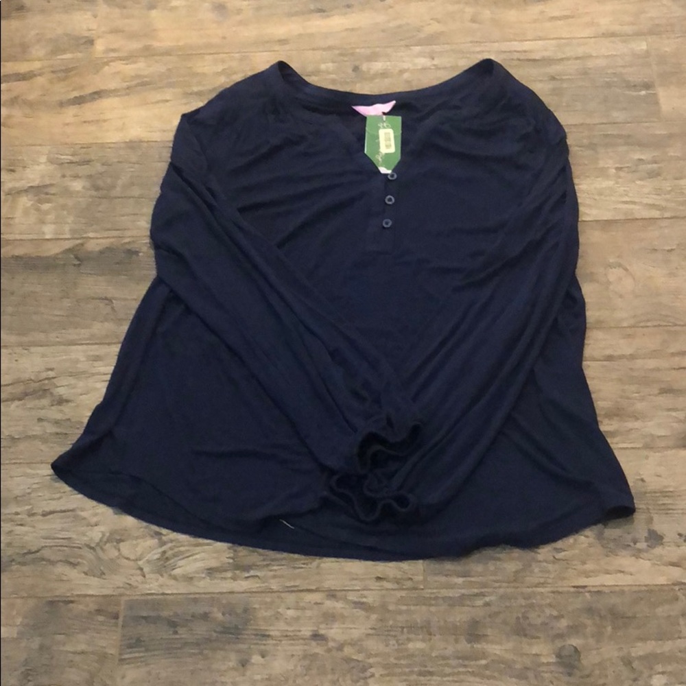NWT Lilly Pulitzer Lilias top in navy, size XL